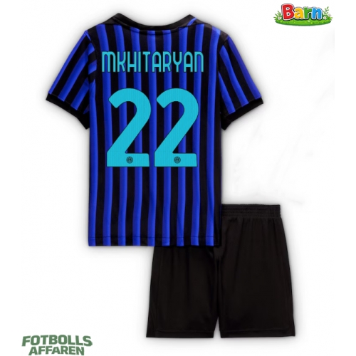 Inter Milan Henrikh Mkhitaryan #22 Hemmaställ Barn 2025-26 Kortärmad (+ Korta byxor)